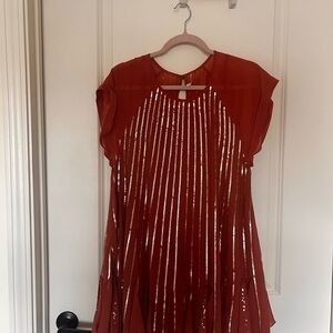 Free People Pink Sundress with Raglan Sleeves and Crew Neck